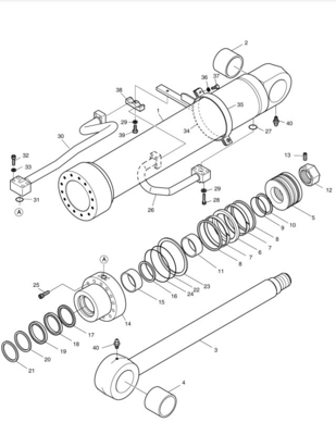 Travaux de construction Essentiel haut DH300LC-7 cylindre de tuyau d'huile pour le creuseur Doosan