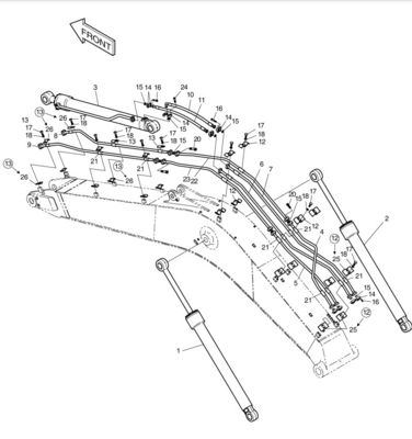 Travaux de construction Essentiel haut DH300LC-7 cylindre de tuyau d'huile pour le creuseur Doosan