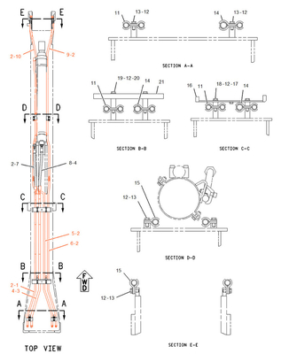 Catégorie 320C Pipelines pour excavatrices Pièces de rechange pour tubes à huile cylindriques pour excavatrices
