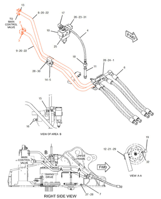 Catégorie 320C Pipelines pour excavatrices Pièces de rechange pour tubes à huile cylindriques pour excavatrices