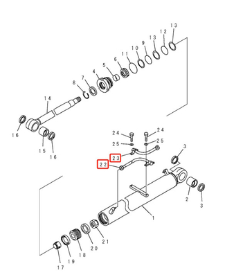 PC60 Pipelines pour excavateurs Cylindres hydrauliques à huile Pipe en acier 201-63-64770 201-62-74110