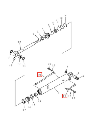 PC60 Pipelines pour excavateurs Cylindres hydrauliques à huile Pipe en acier 201-63-64770 201-62-74110