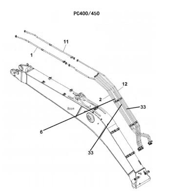 PC400 Excavateur Pipelines cylindres d'huile tuyaux en acier 208-62-71560 208-62-71570 208-62-71580