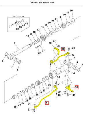 PC400 Excavateur Pipelines cylindres d'huile tuyaux en acier 208-62-71560 208-62-71570 208-62-71580