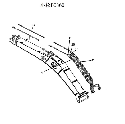 PC360 300 Excavateur Cylindre hydraulique à huile Pipe en acier pour travaux de construction
