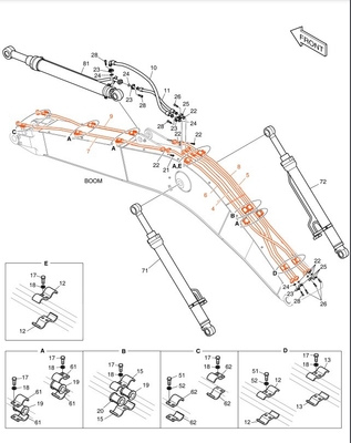 DX200A Tubes d'huile de cylindre pour le tube de l'excavatrice Doosan DOOSAN DX200A Recommandé