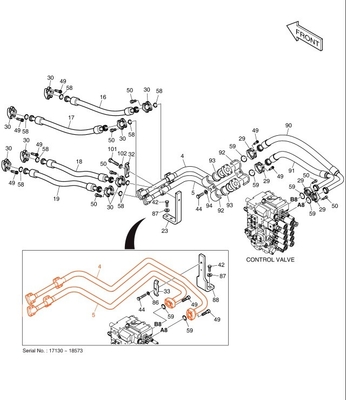 DX200A Tubes d'huile de cylindre pour le tube de l'excavatrice Doosan DOOSAN DX200A Recommandé