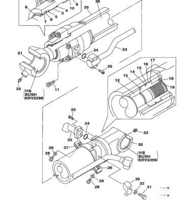 SH210-5A Pièces détachées de pellets pour tuyaux à huile de cylindre de Sumitomo