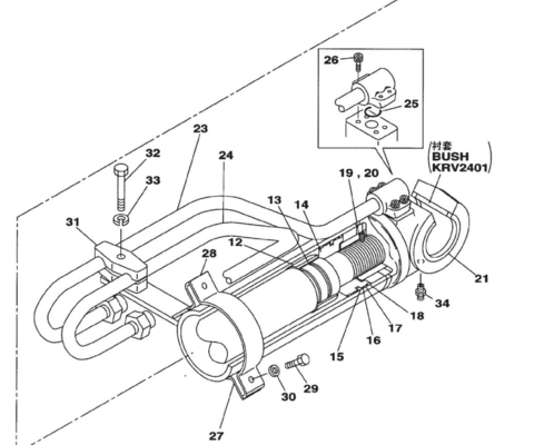 SH210-5A Pièces détachées de pellets pour tuyaux à huile de cylindre de Sumitomo