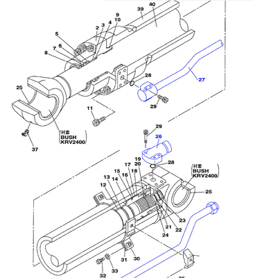 SH210-5A Pièces détachées de pellets pour tuyaux à huile de cylindre de Sumitomo