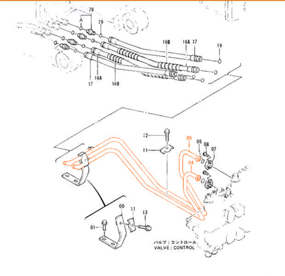 Pièces détachées pour excavatrice Top ZAX120 Tubes d'huile de cylindre pour les tubes Hitachi