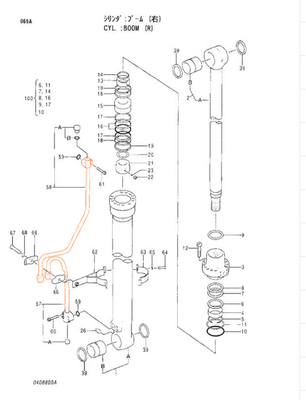 Pièces détachées pour excavatrice Top ZAX120 Tubes d'huile de cylindre pour les tubes Hitachi