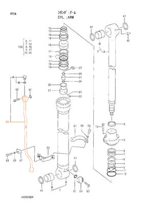 Pièces détachées pour excavatrice Top ZAX120 Tubes d'huile de cylindre pour les tubes Hitachi