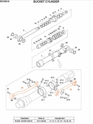 R210 R215 Excavateur cylindre hydraulique d'huile tuyauterie en acier tubes tuyauterie cylindre tuyauterie