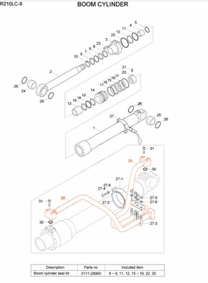 R210 R215 tuyau en fer pour excavatrice pour distributeur de système hydraulique Hyundai