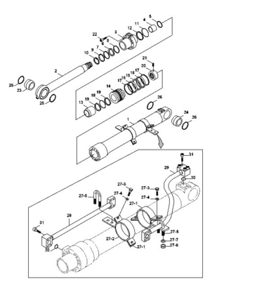 Pipe de cylindre hydraulique pour excavatrice en acier 31Y1-15535 31Y1-15695 Pour HYUNDAI R305