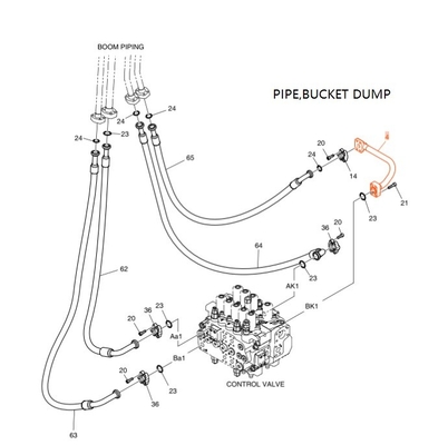 Pièces hydrauliques pour excavatrices lourdes, distributeurs, tuyaux à godet et tuyaux de retour