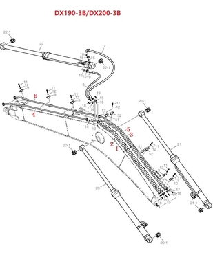 Pièces hydrauliques pour excavatrices lourdes, distributeurs, tuyaux à godet et tuyaux de retour