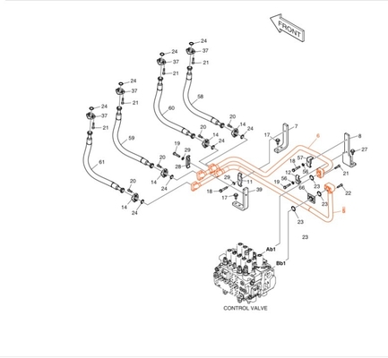 Pièces hydrauliques pour excavatrices lourdes, distributeurs, tuyaux à godet et tuyaux de retour