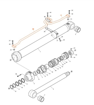 Économique et pratique DX200A système hydraulique distributeur tuyau de godet pour excavateur