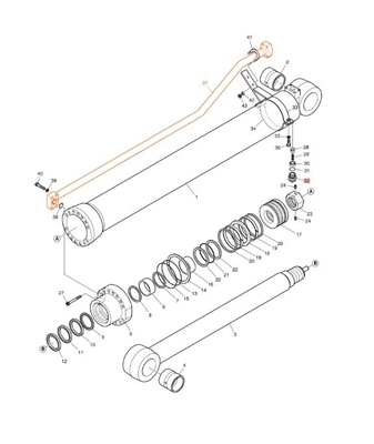 Économique et pratique DX200A système hydraulique distributeur tuyau de godet pour excavateur