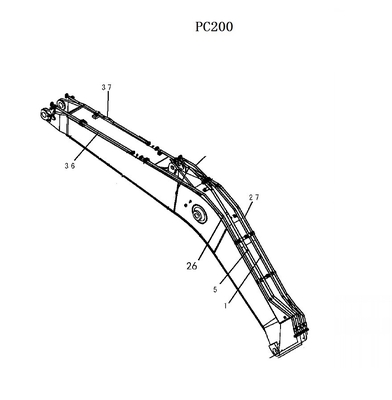 PC200 Système hydraulique économique Distributeur et tuyau de retour pour tuyau de fer de pelleteuse