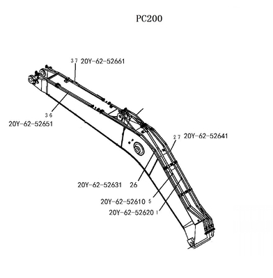 PC200-8MO Système hydraulique distributeur de tuyaux à godet et de tuyaux de retour pour tuyaux en fer d'excavatrice