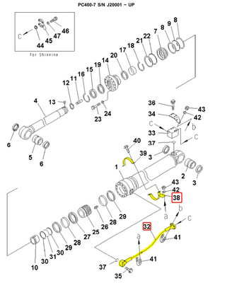 Pièces de distribution de système hydraulique PC400 pour excavatrice