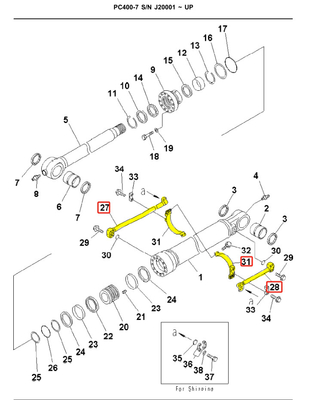 Pièces de distribution de système hydraulique PC400 pour excavatrice