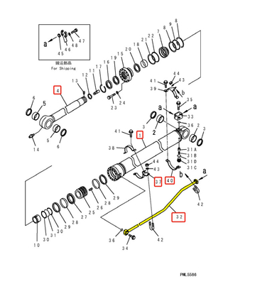Pièces de distribution hydraulique à seau pour PC360 et PC300 Pièces en fer pour excavatrice