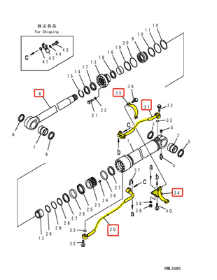 Pièces de distribution hydraulique à seau pour PC360 et PC300 Pièces en fer pour excavatrice