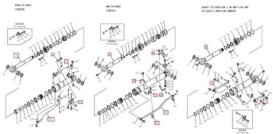 Pièces de distribution hydraulique à seau pour PC360 et PC300 Pièces en fer pour excavatrice