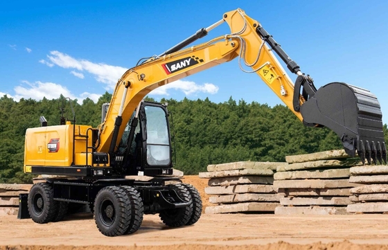 SY215 Distributeur de système hydraulique tuyau à godet et tuyau de retour pour excavateur tuyau en fer style coude