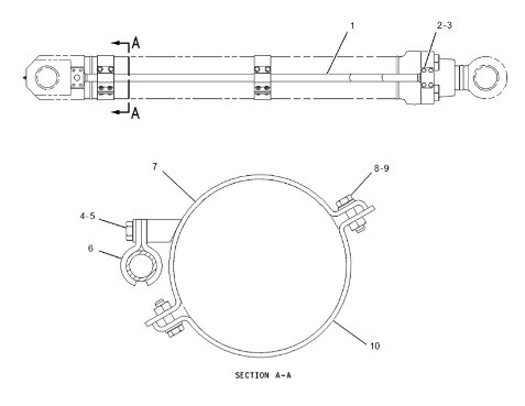 Pièces détachées pour excavatrice Cat336d Pipe hydraulique à cylindre 115-8961 pour tuyau à godet