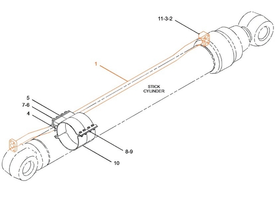 Appliquer à la catégorie 349 Pièces détachées pour excavatrice 134-6844 Tubes à cylindre hydraulique pour tubes en acier