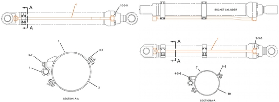 Catégorie 349 Pièces détachées pour excavatrice Tubes hydrauliques pour cylindres 239-1604 115-8961